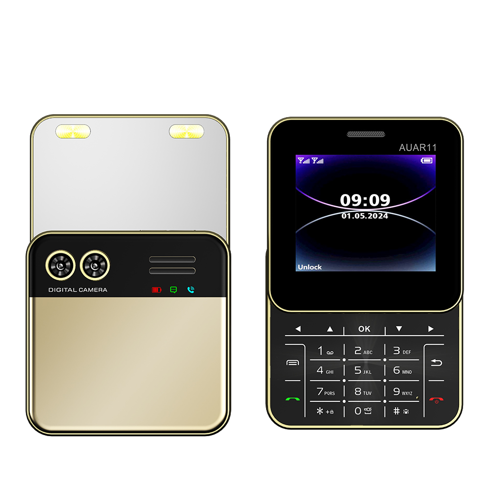 SERVO AUAR11 Roterend schuifscherm Telefoon 2,4-inch display 2G GSM Blacklist Snelheidsknop Kleine mobiele telefoons Op-voor-datum Meertalig: Black