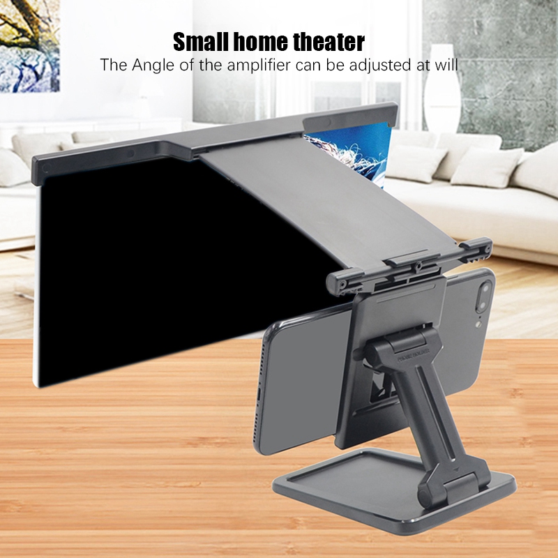 Phone Screen Magnifier With Cell Phone Stand For Desk 12Inch 3D HD Phone Screen Amplifier Projector Adjustable Desktop