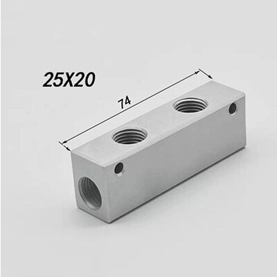 1/4" BSP Female Thread 25x20mm Air Compressor Splitter Aluminium Manifold Block Quick Connector Pneumatic Fitting: 2 Way 4 Port