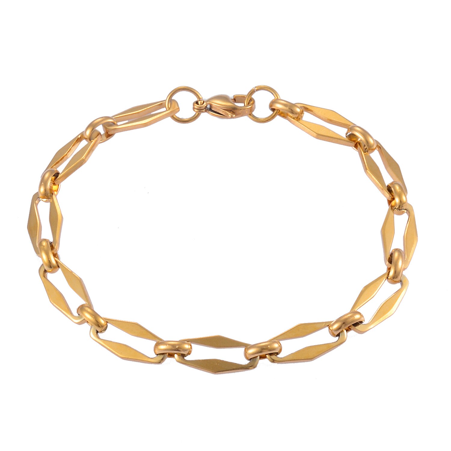 Roestvrij Stalen Armband Goud Persoonlijkheid Mannen En Vrouwen Sieraden Populaire Hip Hop: Gold-2 / 24cm