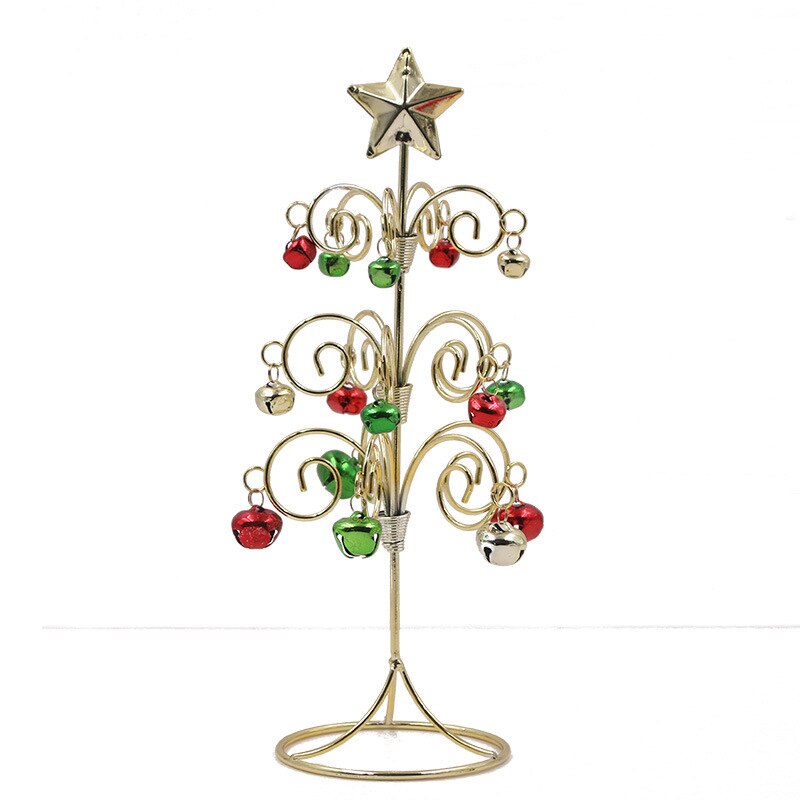 Christmas Decorations Wrought Iron Mini Christmas Tree 28cm Desktop Simulation Christmas Tree