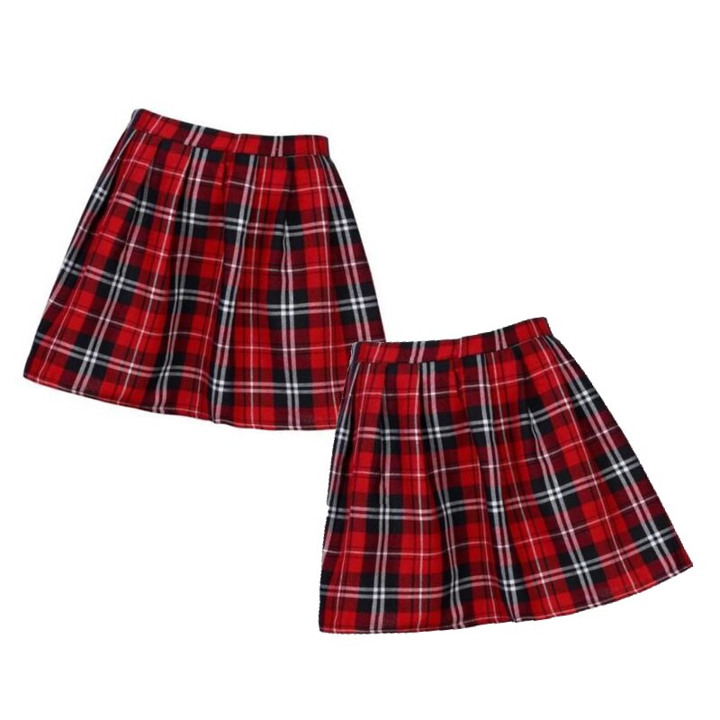 Falda de uniforme escolar de , Falda corta a cuadros a la , Falda plisada de algodón, minifalda informal colegial japonés para mujer