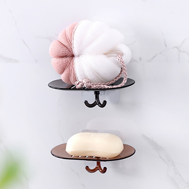1pc badeværelser bruser sæbe boks fad opbevaring plade bakke holder sag sæbe holder badeværelse bakke tilbehør boks hylde væg tallerkener