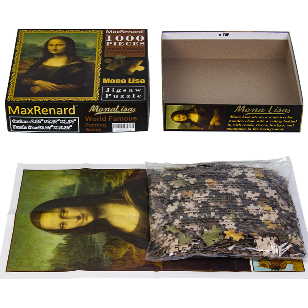 Maxrenard 1000- piece puzzle for adults, mona lisa famous painting toy, eco-friendly christmas gift toy made of paper