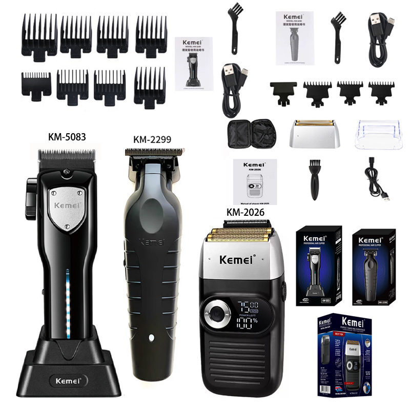 Kemei Hair Clipper Kit, Electric Shaver, Male Hair Cutting Machine, Men's Trimmer Machine, KM-2299, KM,KM-5083