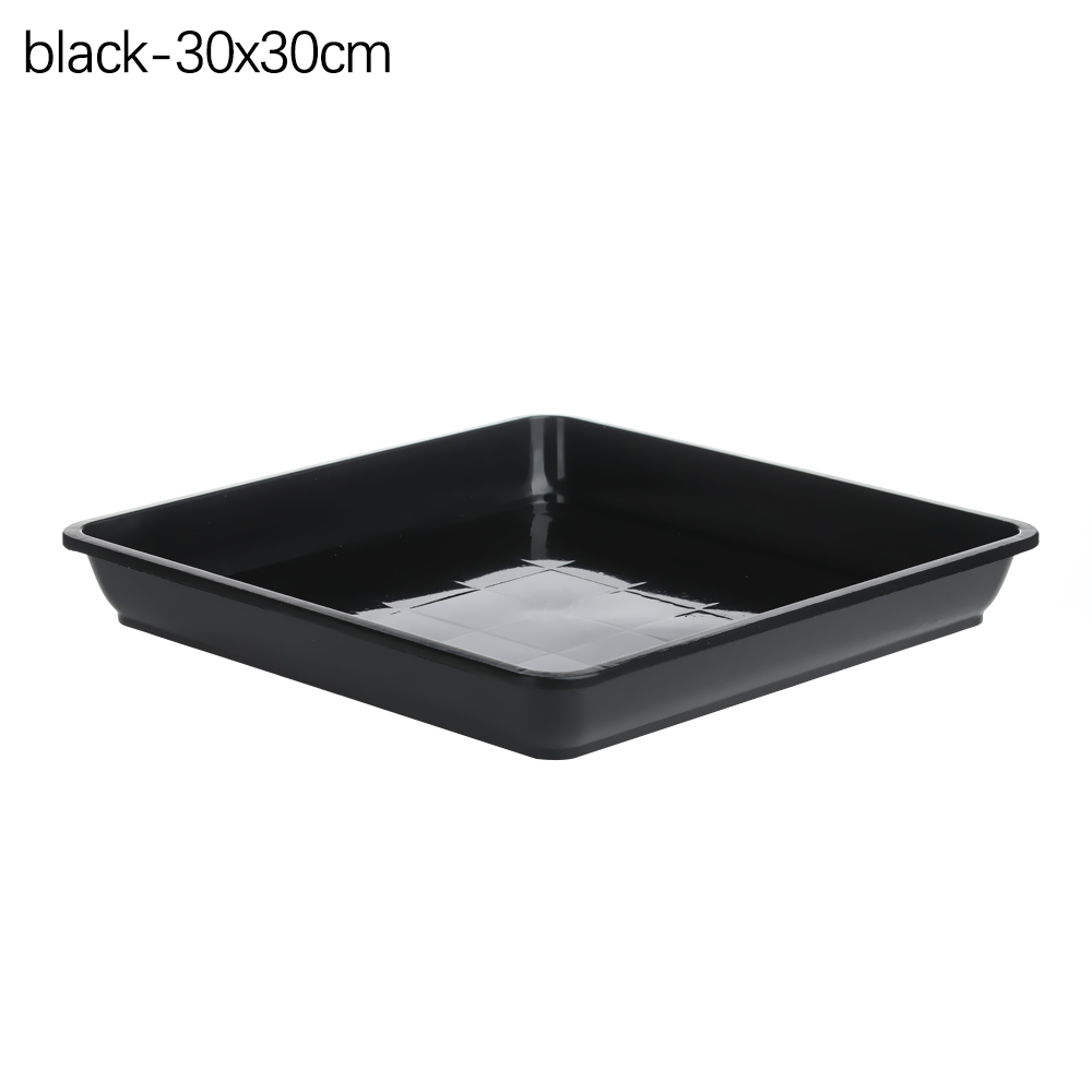 1Pcs Plastic Heavy Duty Flower Pot Square Plastic Tray Saucers Indoor Outdoor Drip Trays Plant Saucer: black-30x30cm