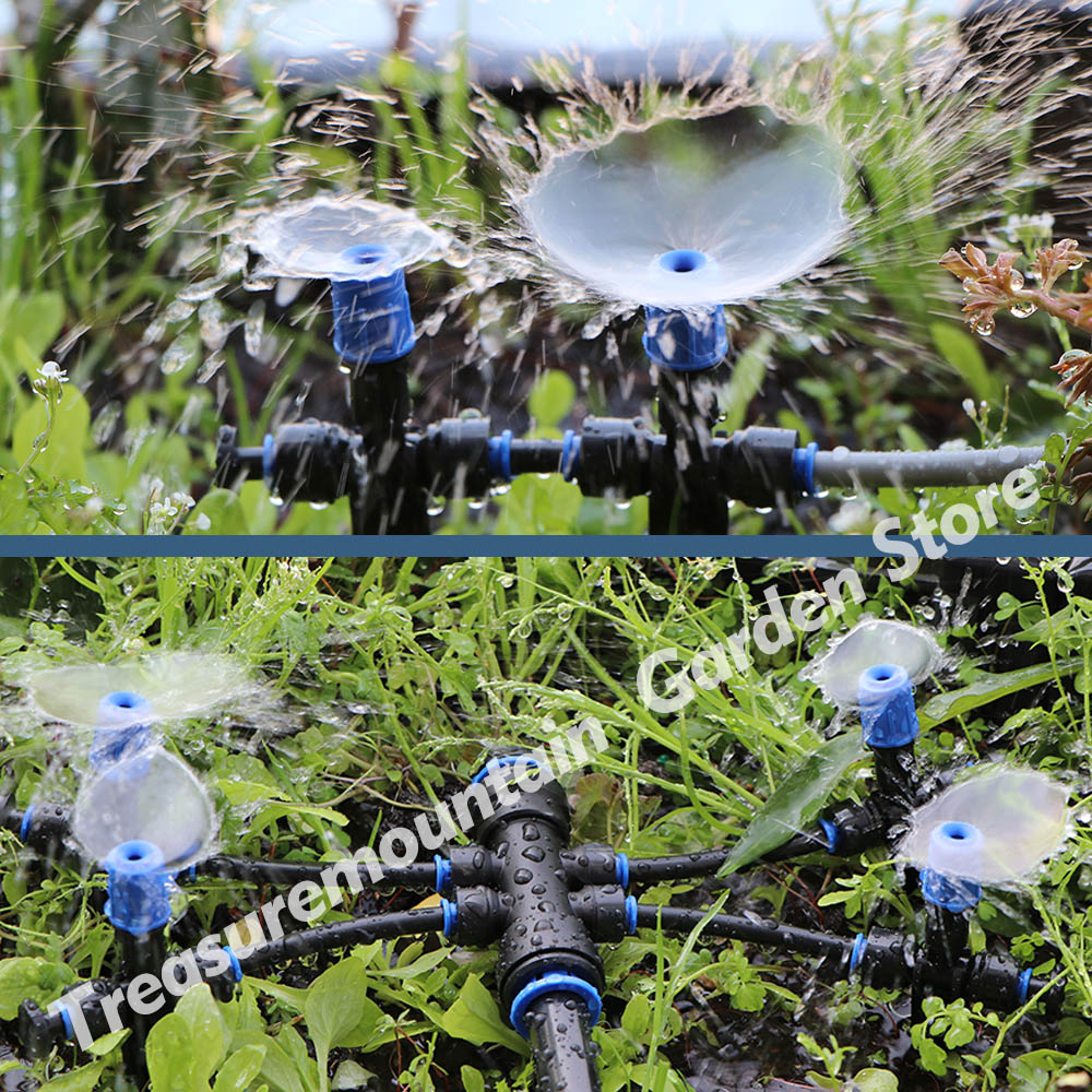 1/2" Garden Bubbler Irrigation Watering System 360° Adjustable Sprinkler 15 to 6mm Quick Connect Micro Drippers Sprayer PE Hose
