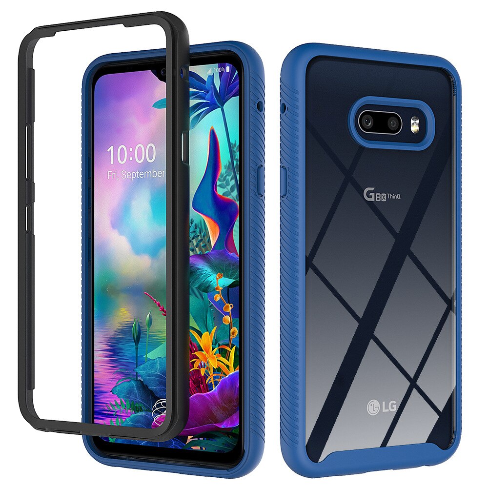 hybrid TPU/PC Himmel fallen Für LG G8X ThinQ Fundas Capa Zwei Schicht Struktur Stoßfest Kristall Klar Hülse Abdeckung für LG V50s ThinQ: Pro LG V50s ThinQ / Dunkelblau