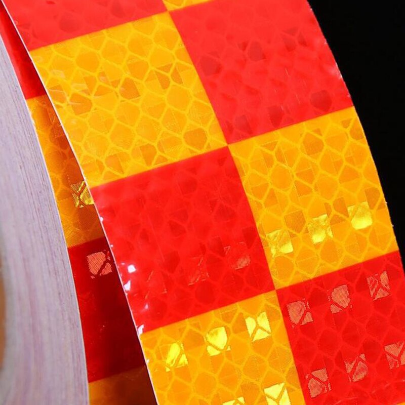 Reflecterende Tape Waarschuwing Let Reflecterende Sticker Dual Kleur Traan Roll Signaal