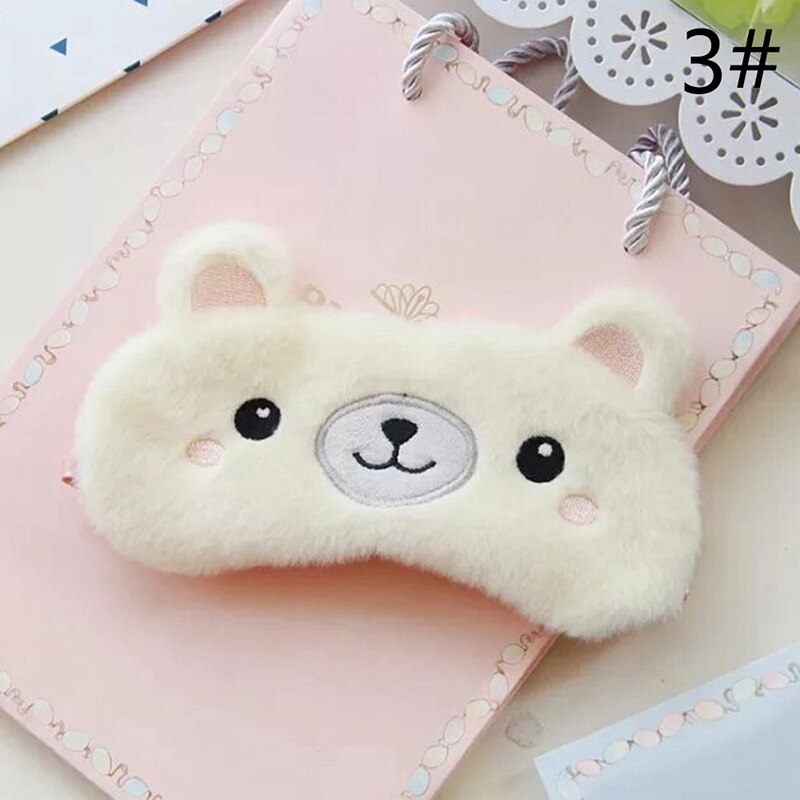 Dessin animé mignon Koala/lapin sommeil oeil masque sieste en peluche oeil ombre pansement reste voyage Relax aide au sommeil bandeau glace couverture oeil Patch: N3