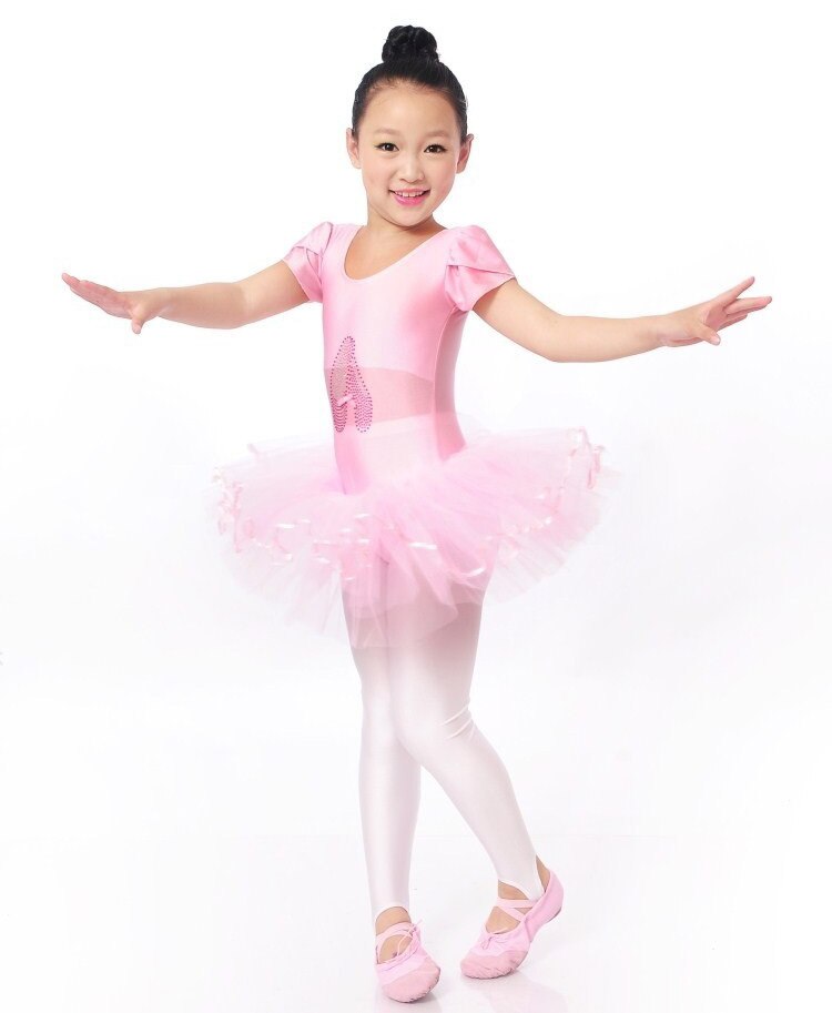Meisje Dans Korte Mouwen Kinderen Ballet Jurk Parel Bloem Dans Turnpakje Meisje Ballerina Kostuum Ballet Tutu Kids Meisjes Kleding