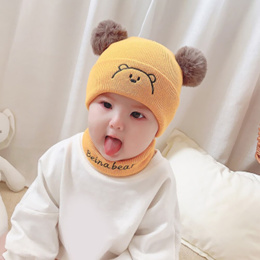 Cartoon Fleece Knitted Cute Beanies Cap Soft Cold Resistance Leisure Lovely Thicken Knitted Hat Baby Winter Accessories: N