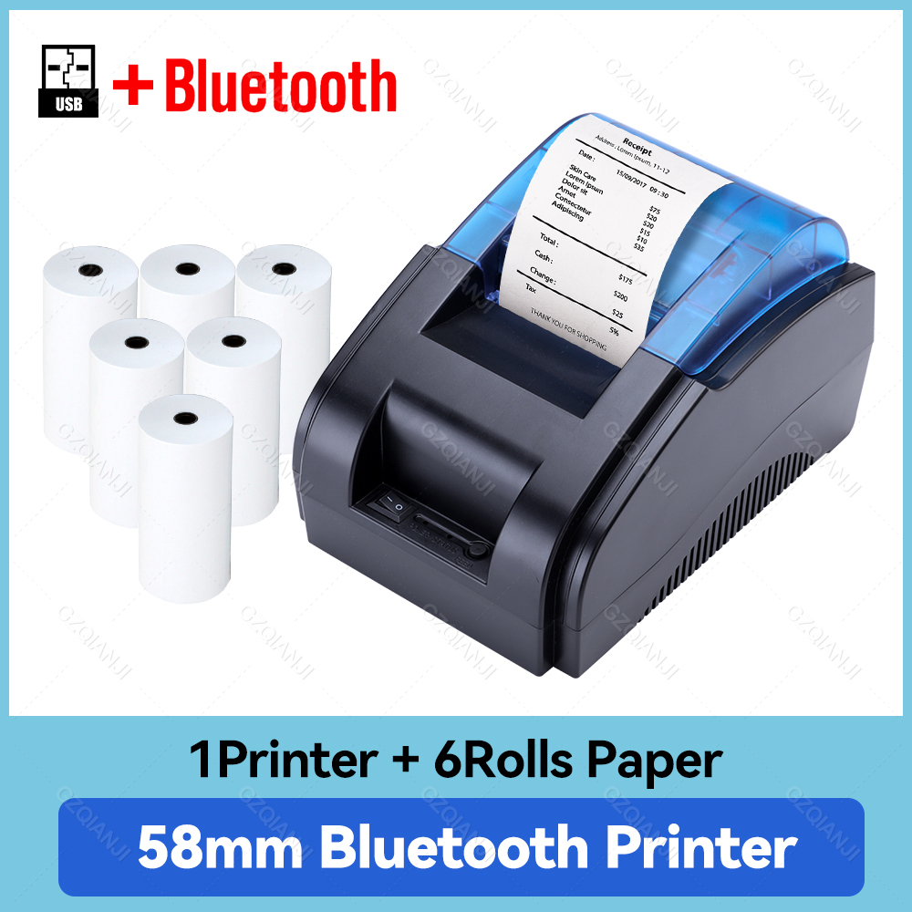 58MM Desktop POS Printer USB Thermal Receipt Bill Printer Printing Maker Restaurant Sales Kitchen for Small Business 2022