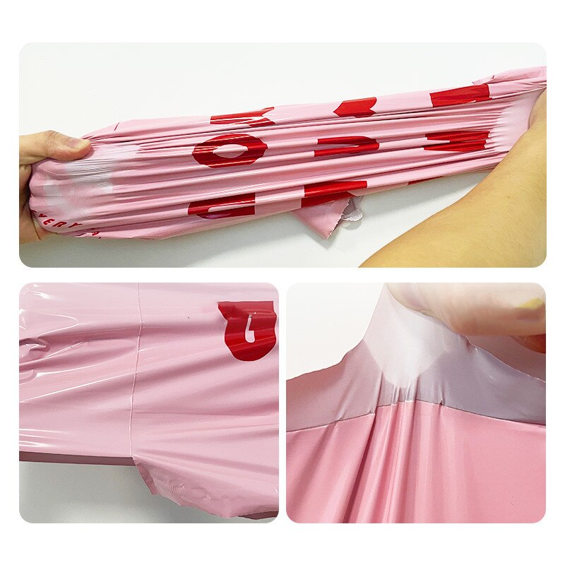 100 pezzi verde nuovo materiale Mailer spessa borsa espressa rosa lettera spedizione imballaggio sacchetto corriere poli sacchetto di trasporto posta di plastica
