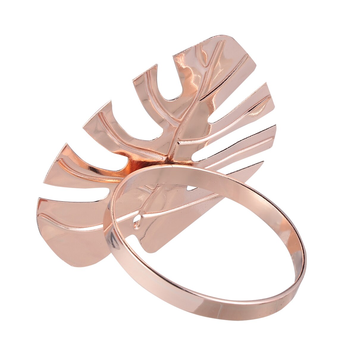 6 stk hawaii bryllupsfest serviet ring monstera serviet holder multifunktionelt serviet lås enkel legering serviet ring rosy gylden  a50