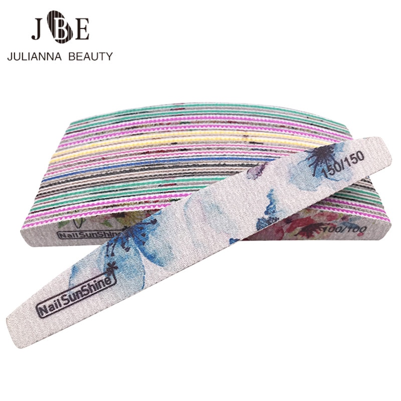 25/50pcs Nail File 80/100/150/180/240/320 Thick Nail Buffer Sandpaper Nail Gel Polish File Flower Sanding Tools