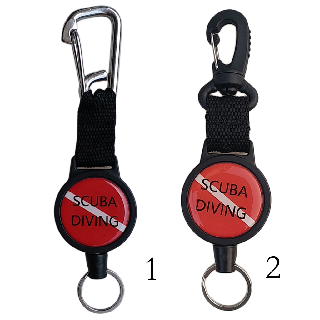 Scuba Diving Lanyard Stainless Steel /Nylon Retractor Cameras Dive Lights Holder Accessories