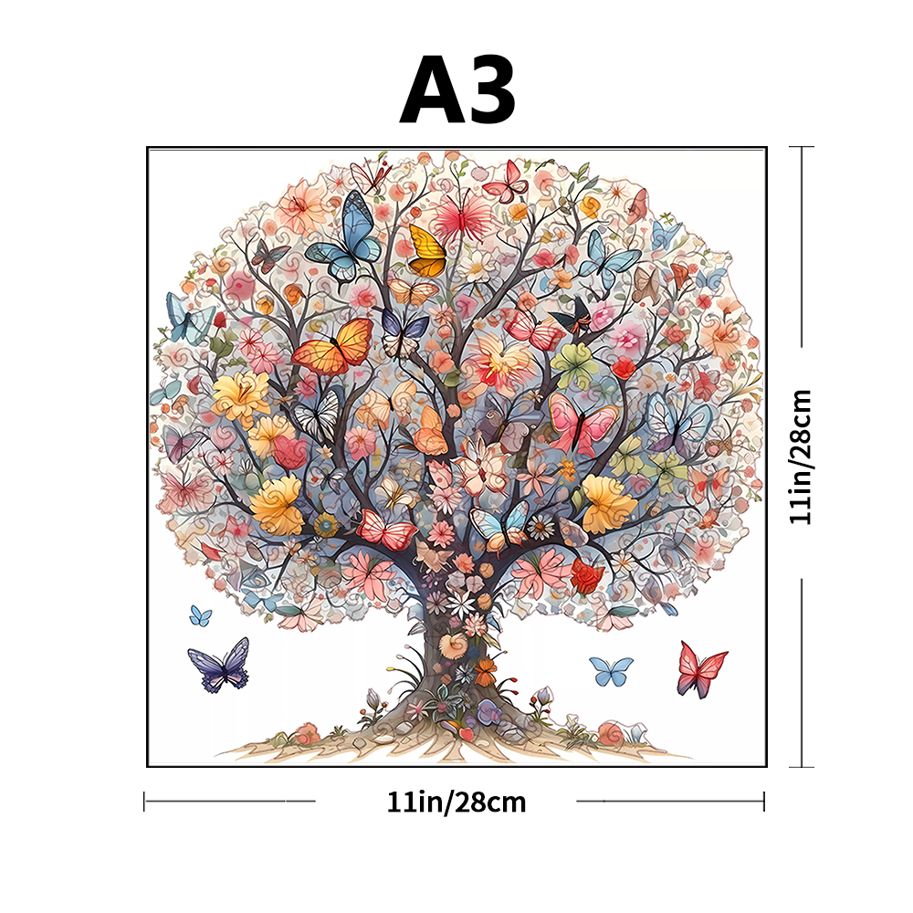 Albero della vita - Puzzle in legno, forma irregolare, estremamente difficile da assemblare giocattolo, regalo per la decorazione della casa, giocattolo interessante per adulti,: nero