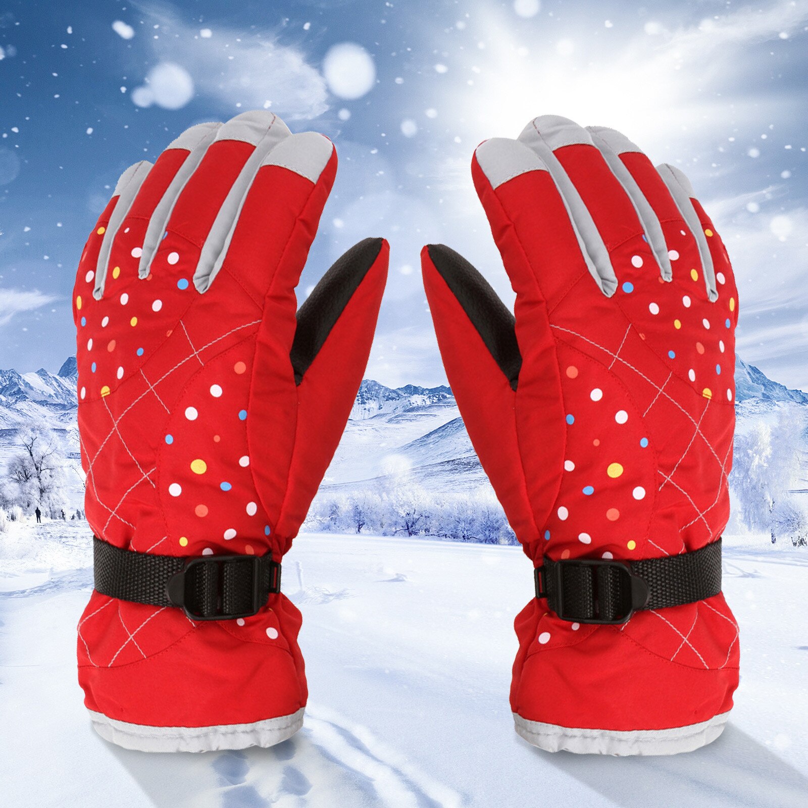 Winter Gloves For Kids Boys Girls Snow Windproof Waterproof Mittens Cycling Bicycle Bike Outdoor Camping Sports Ski Warm Gloves