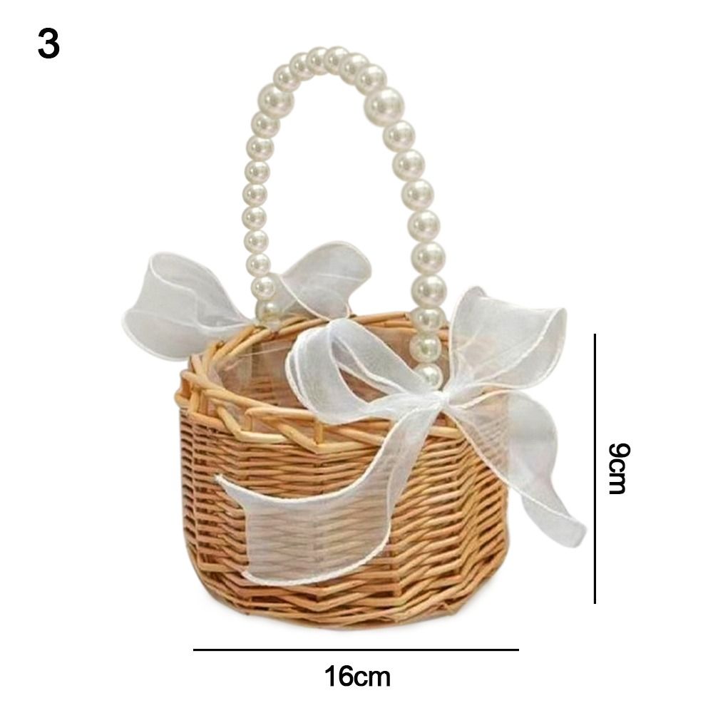 Weiden-Rattan-Blumenmädchen-Körbe, gelb, stabiler Blumenarrangement-Korb, Picknick-Behälter, handgefertigte Halbmondkörbe aus Korbgeflecht
