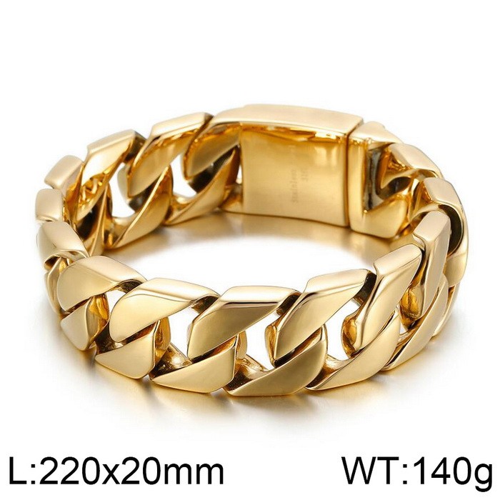 Fongten 22Cm Cubaanse Ketting Armbanden Voor Mannen Rvs Glanzend Geborsteld Armband Armbanden Mannen Curry Goud Zilver Kleur Sieraden: Hot Stamping