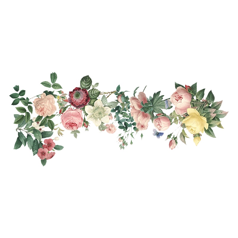 Store 115 x 50cm blomsterblade wallstickers yndefuld pæon wallstickers møbler romantisk stue dekoration: Default Title