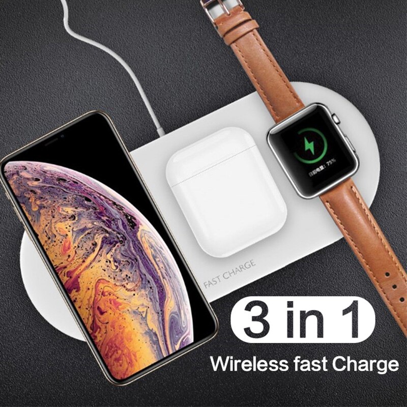 Schnelle Drahtlose Ladegerät für iPhone 11 Profi X 8 Plus 3 in 1 Qi Drahtlose aufladen Pad Für Airpods Für Apfel Uhr 4 3 2 1 Ladung