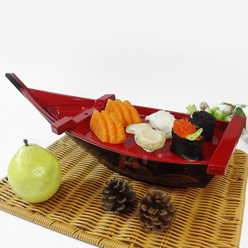 Black SUSHI BOAT sashimi boat dry ice cooking boat ABS salmon plate sashimi plate Japanese cooking Dragon Boat container