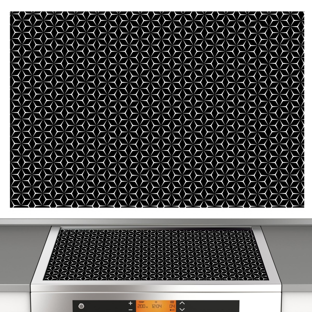 Induction Cooktop Mat Silicone Induction Cooker Covers Kitchen Heat-resistant Non-Slip Induction Cooktop Scratch Protector Mat: L / black
