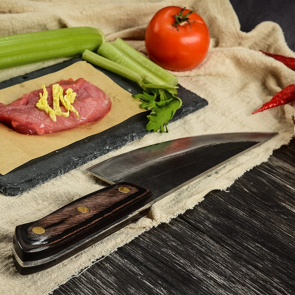 High Carbon Steel 8 Inch Forged Chef Knife Pro Chef's Kitchen Slicer Full Tang Chopper Slicer CulterUltra Sharp Cooking Tool