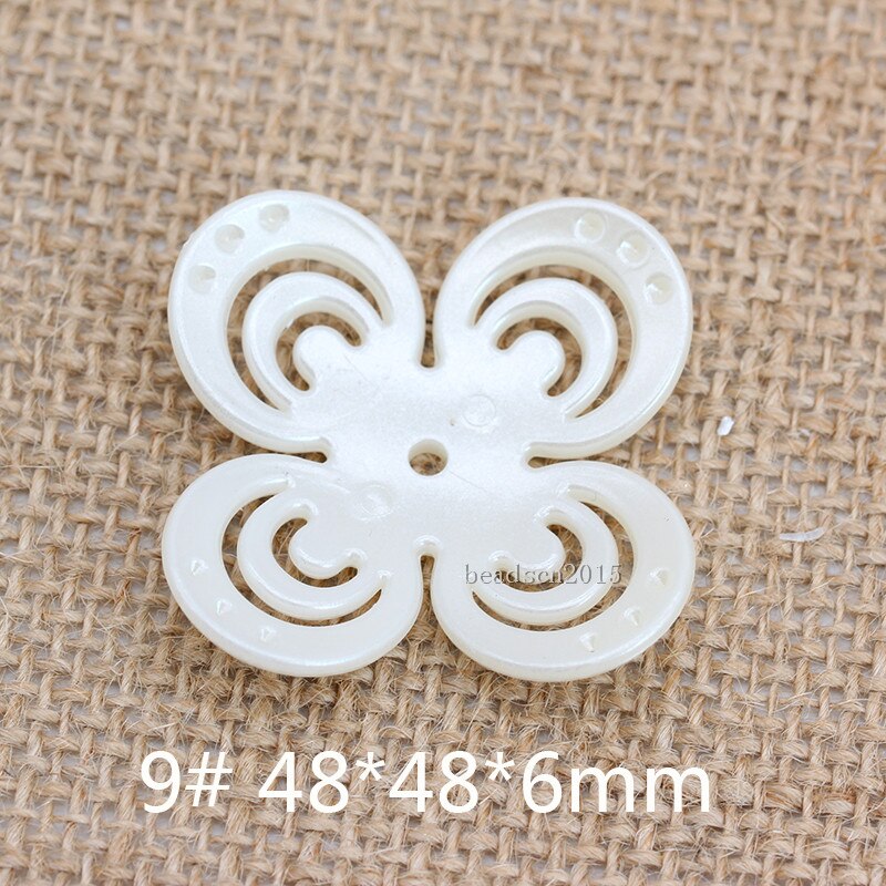 50 teile/los Blume Rose formen Nähen AUF Flatback ABS Nachahmung Perle Mit Loch Edelsteine Charms Kosmetische Zubehör DIY: No9