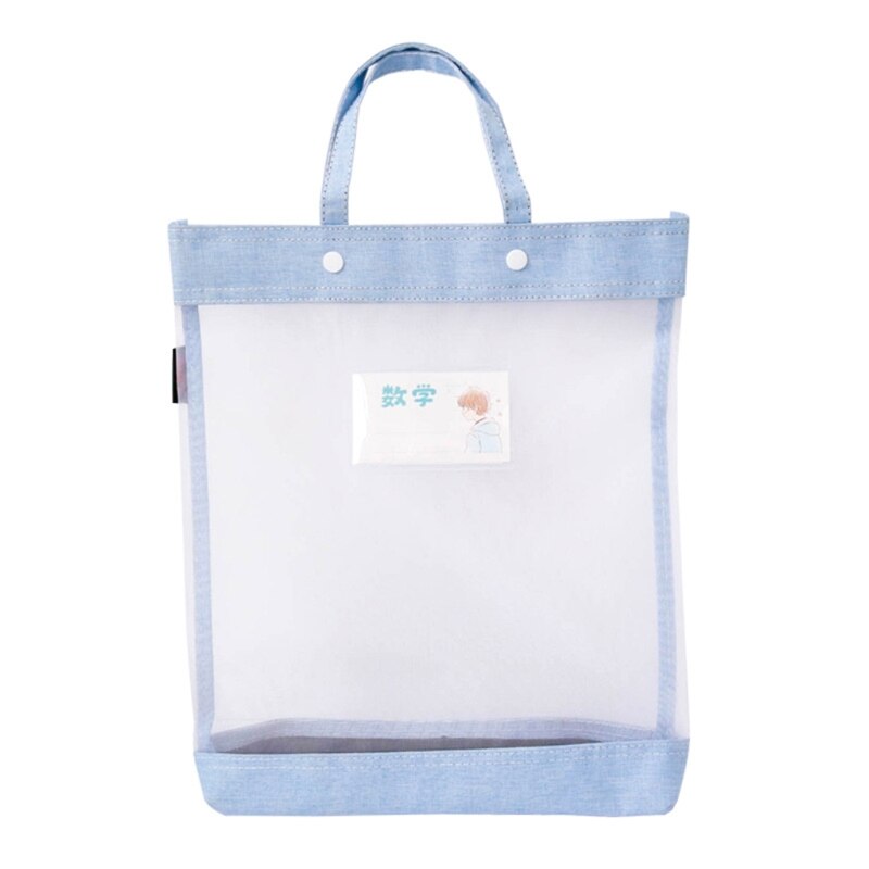 Transparent portatif En Nylon École Fourre-Tout Document Porte-Fichiers Étudiant Classification Idéologique Snap Sac De Rangement: LB