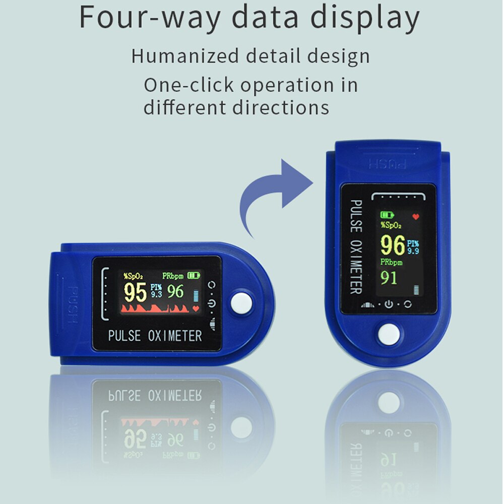 Hempuls oximeter finger spo 2 blod-syre datamätning oled display oximetro de dedo oxymetre pulsoksymetr napalcowy