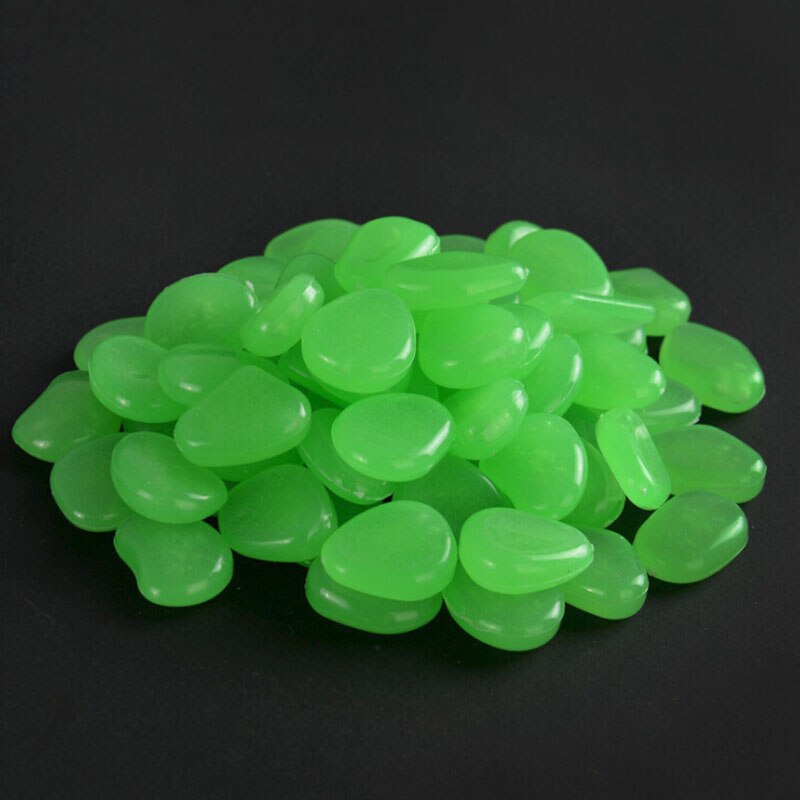 100pcs Resin Garden Fish Tank Artificial Luminous Stones Rock Set 2-3cm