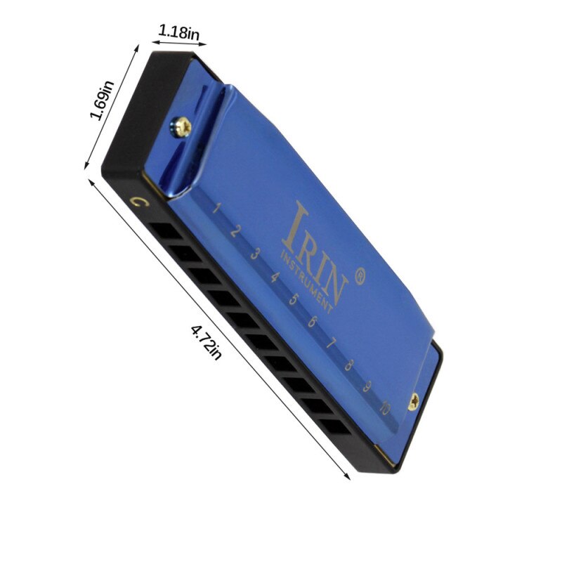 IRIN 10 hole 20 tone C tone blues harmonica jazz rock folk organ woodwind instrument