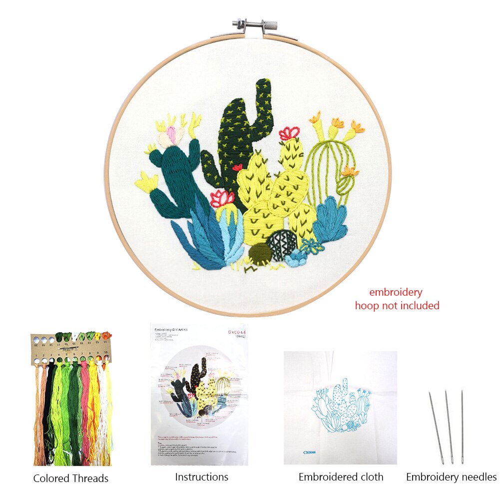 Europe DIY Ribbon Flowers Embroidery Set with Frame for Beginner Needlework Kits Cross Stitch Series Arts Crafts Sewing Decor: K