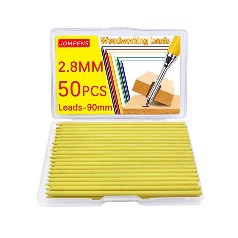 50 Uds. Lápiz de carpintero sólido de 2,8mm cables reemplazables, marcado de Agujero profundo pintura arquitectónica carpintería lápiz automático plomo: Oro