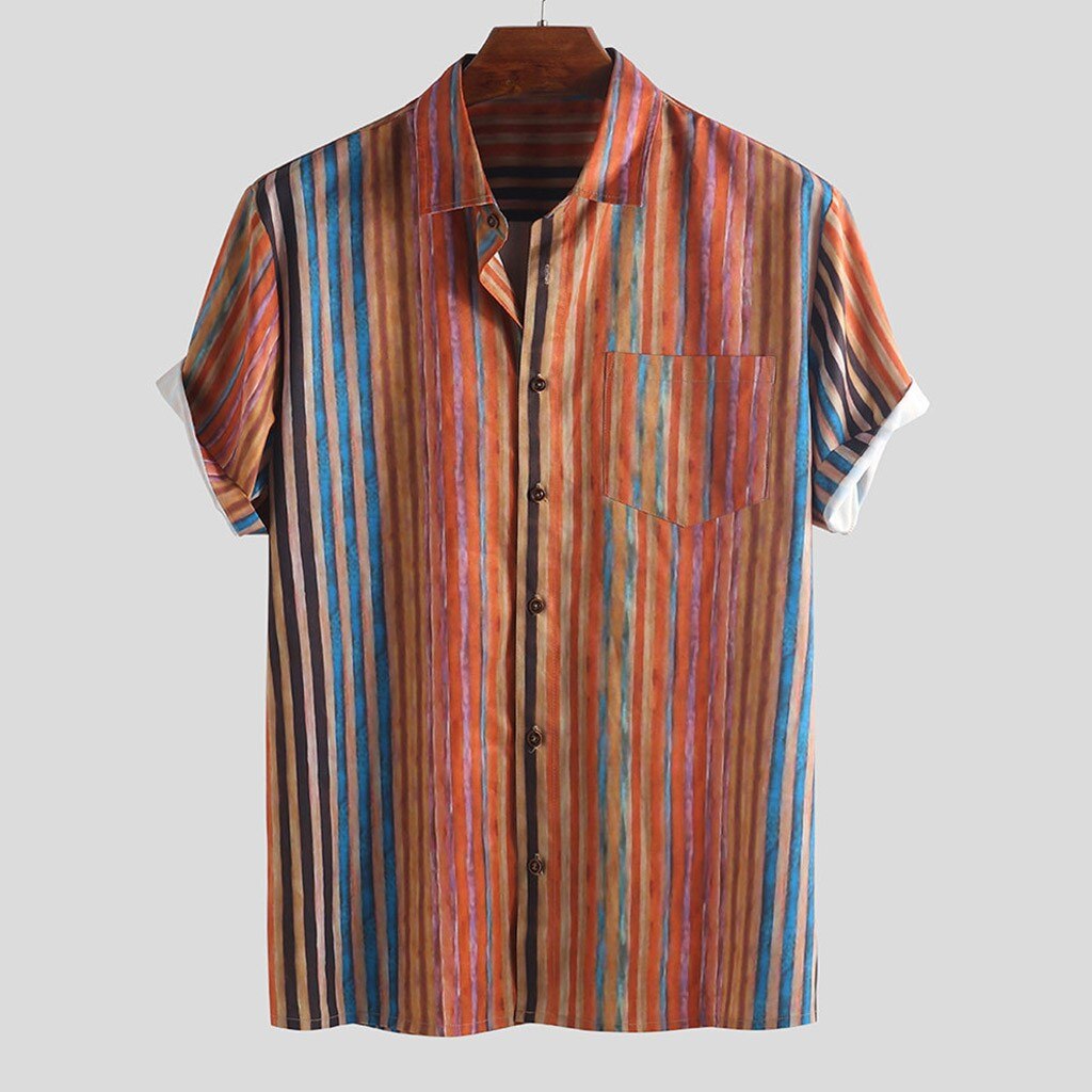 Chemisier Vintage à Manches Courtes - Imprimé Multicolore - Taille S - Très Bon état