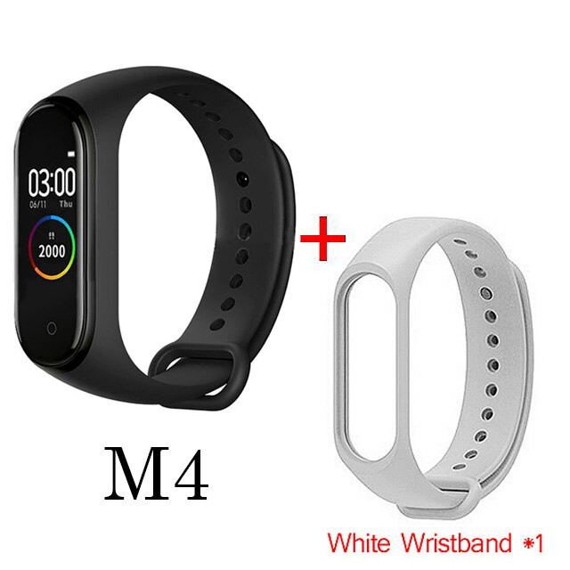 M4 Blutdruck Sauerstoff Verbunden Uhr IP67 Wasserdichte Fitness Armbinde Aktivität Tracker Sport Clever Uhren Für IOS Android: Schwarz mit Gurt 6