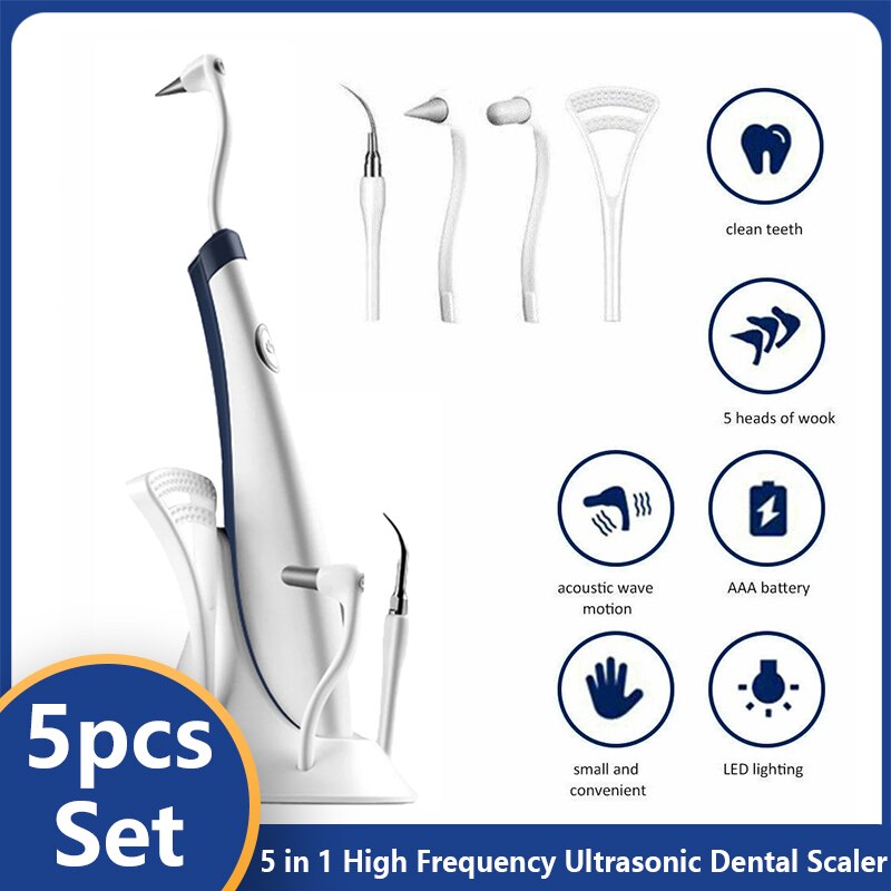 5 in 1 Hohe Frequenz Ultra Schall- Zahn Scaler Vibration Schall- Zahn Reiniger Entfernen Flecken Zahnstein Schaber Zähne Bleichen Polnischen