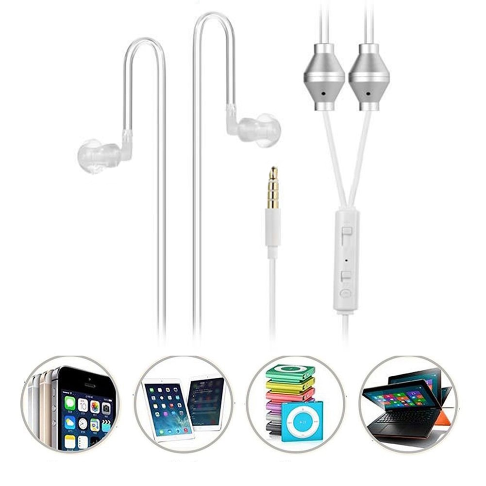3,5mm Universal- Anti-Strahlung Binaural Luft Rohr Ohrhörer mit Mic für iPhone
