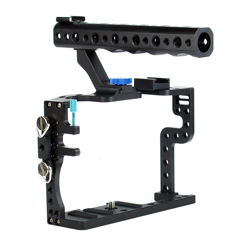 Camera Cage Stabilizer, Aluminum Alloy Camera Video Cage for Panasonic LUMIX GH3/GH4 with Top Handle