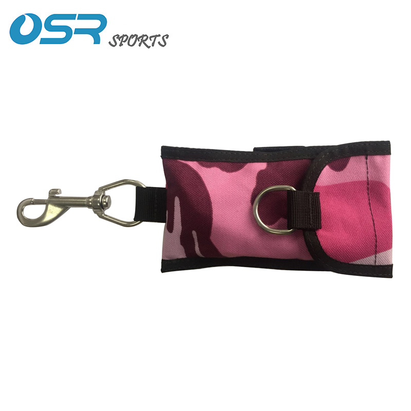 Scuba diving Trim single reef hook 316 Stainless Steel with outer pocket diving accessory: pink camo