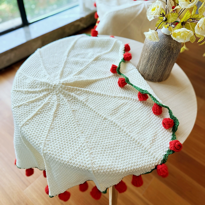 Rosebukett-teppe diy-materialepakke håndlaget blomsterbukett bursdag sammenleggbare kastetepper