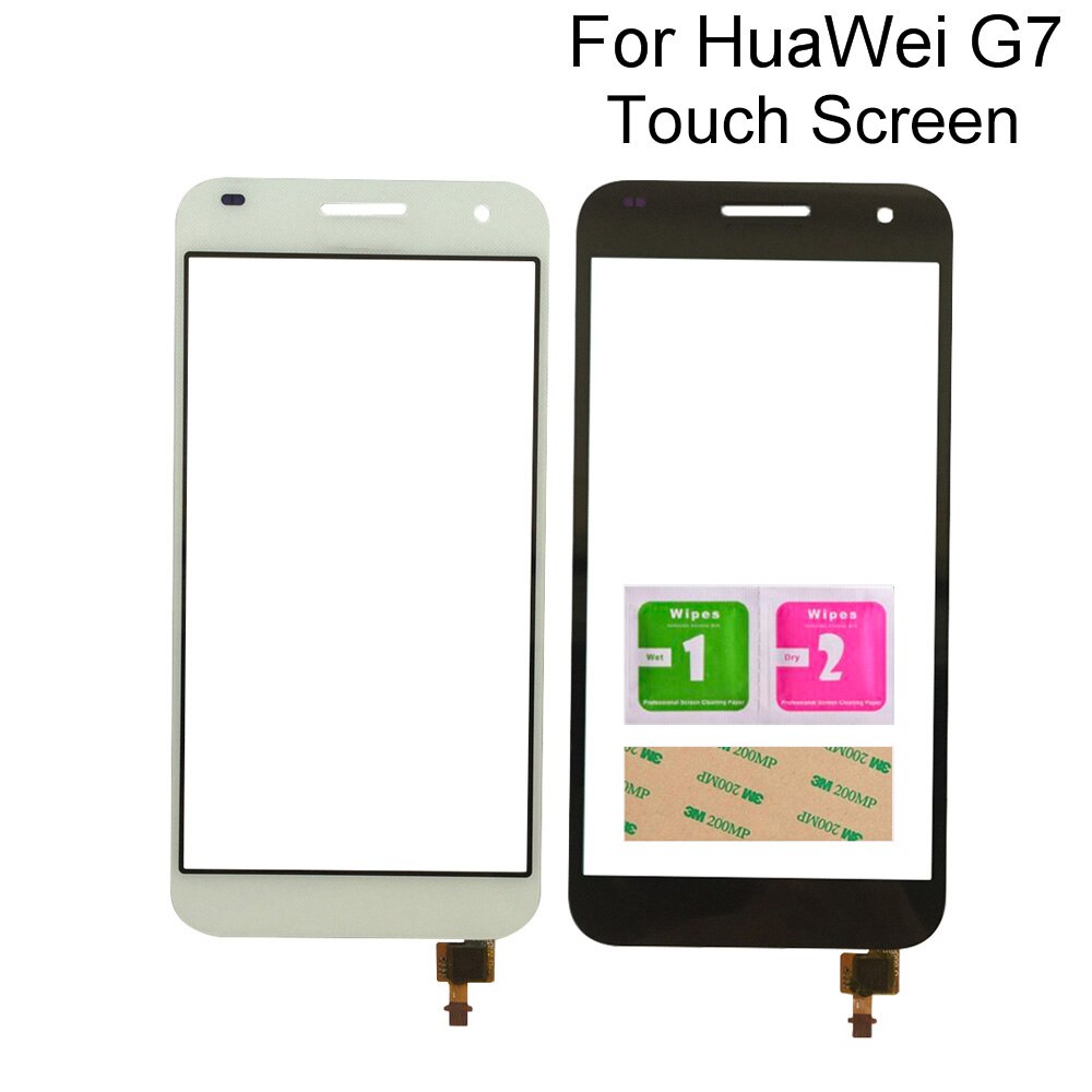 Pantalla táctil de cristal de 5,5 pulgadas para Huawei G7, digitalizador de pantalla táctil, piezas y herramientas de reparación de Panel de vidrio frontal, pegamento 3M