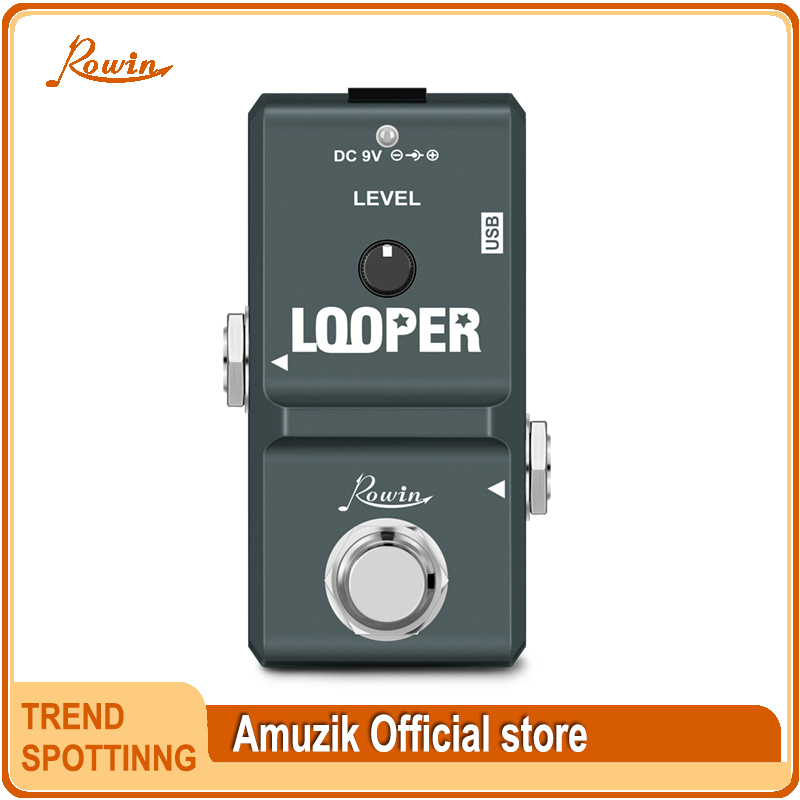 Rowin-Mini Loop Station Pedal Looper Effect Pedals for Electric Guitar, 10 Min Recording, Unlimited Overdub, 3 Modes: PURPLE