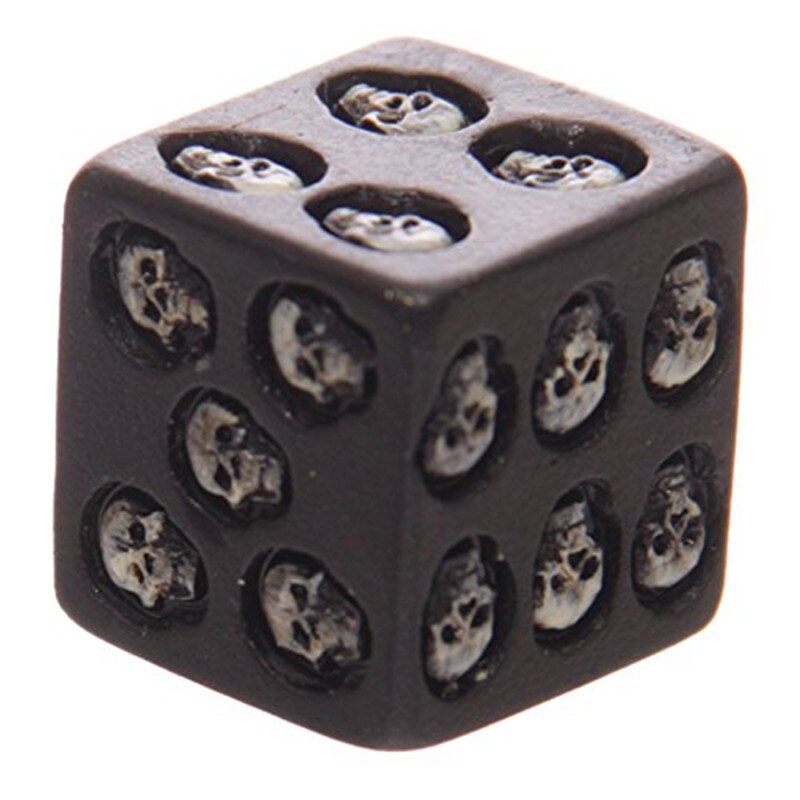 5Pcs/set Resin Black Skull Bones Dice Grinning Skull Devil Poker Dice Six Sided Gothic Gambling Club Pub Party Game Toys