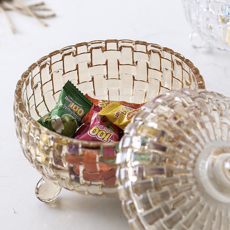 Pots de fruits secs en cristal avec couvercle, pots de fruits secs, récipients en verre pour aliments, salon, bidons de cuisine, décoration de la maison de stockage