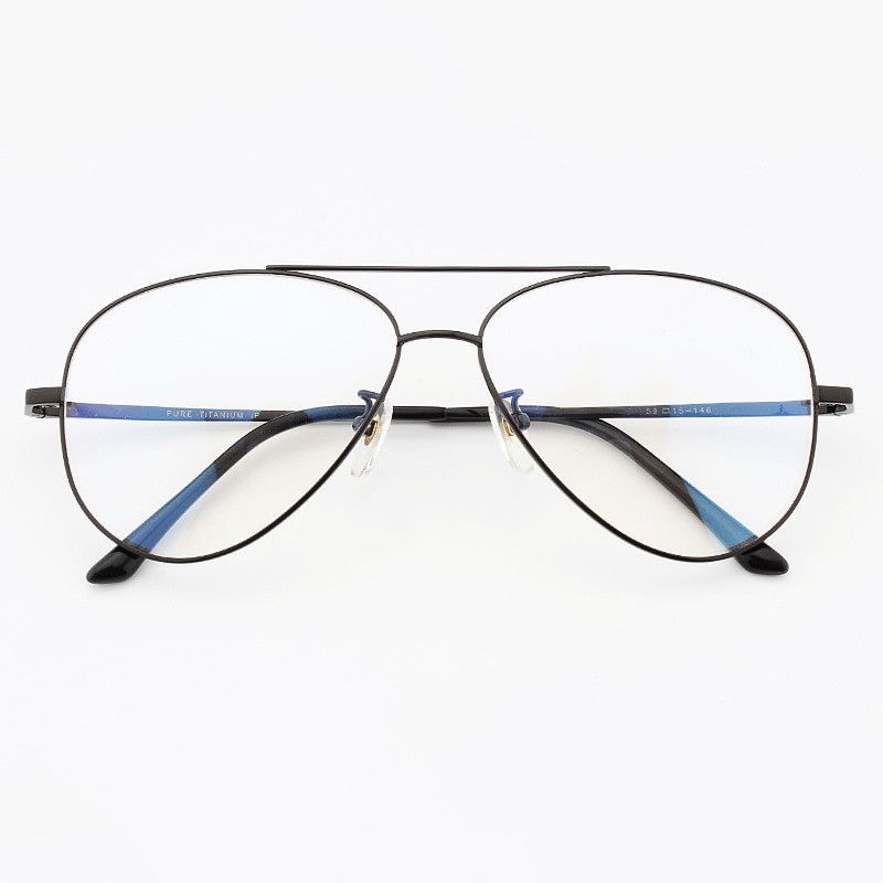 Ren titan optisk innfatning med styrke herre pilotbriller solbriller brille store brede ansiktstrekk bruk 63mm brede dobbel bro