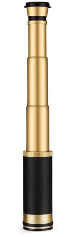 HSEAYM 25X50 Pirate Telescope Monocular BAK4 Portable Low Light Level Night Vision Aluminum Alloy HD Broadband Green Film: black golden